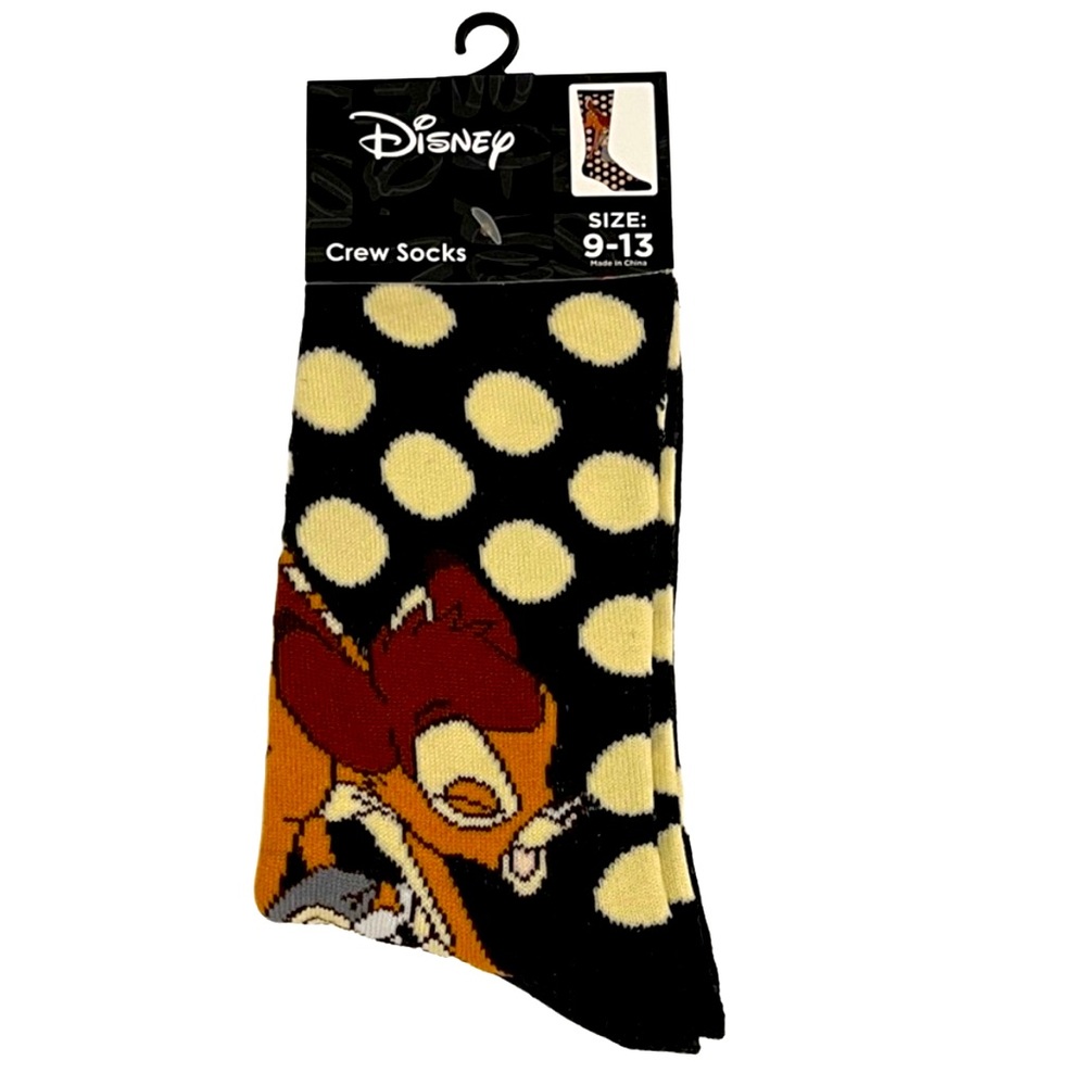 Disney Bambi Black and Cream Polka Dot Socks